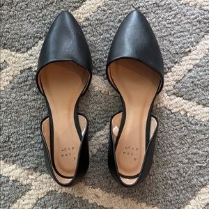 A  New Day Black Leather Women's Flats